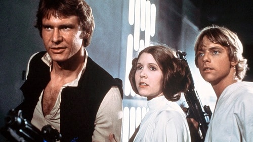 Han Solo avec Leia et Luke